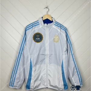 Alternative view of Argentina 2024-25 Double Sided Anthem Windbreaker. White & Lucid Blue